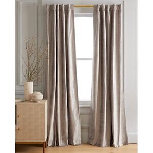Quince Luster Velvet Room Darkening Curtain Silver 48X108